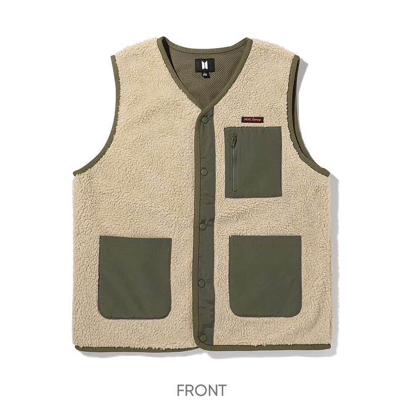 Mic Drop Fleece Vest (beige) 